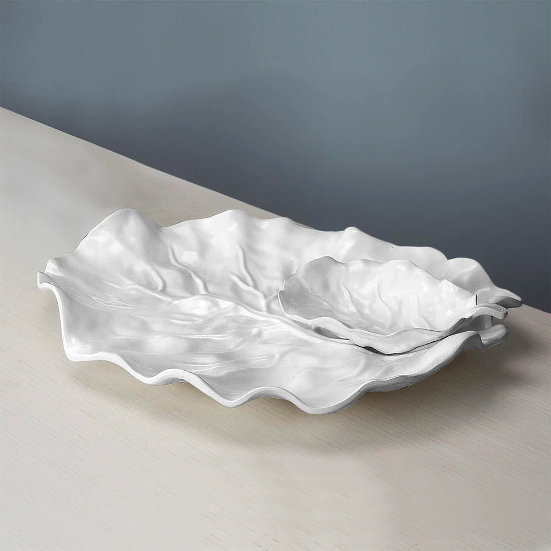 Vida Melamine Lettuce Leaf Chip & Dip