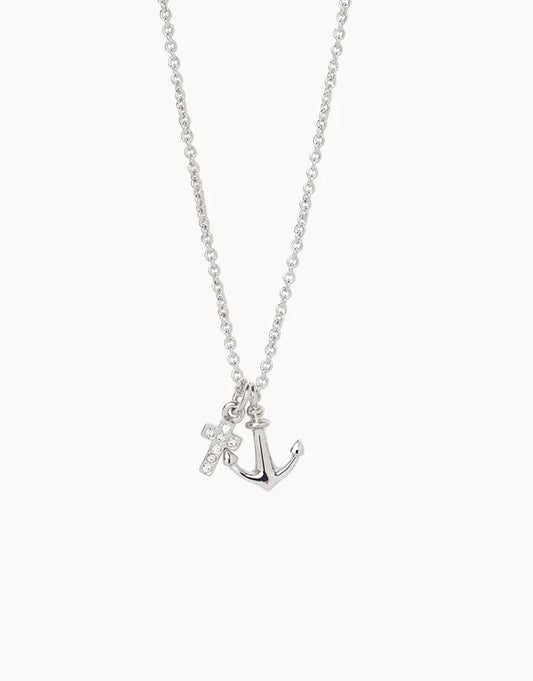 Sea La Vie Necklace It Is Well/Cross Anchor - Silver