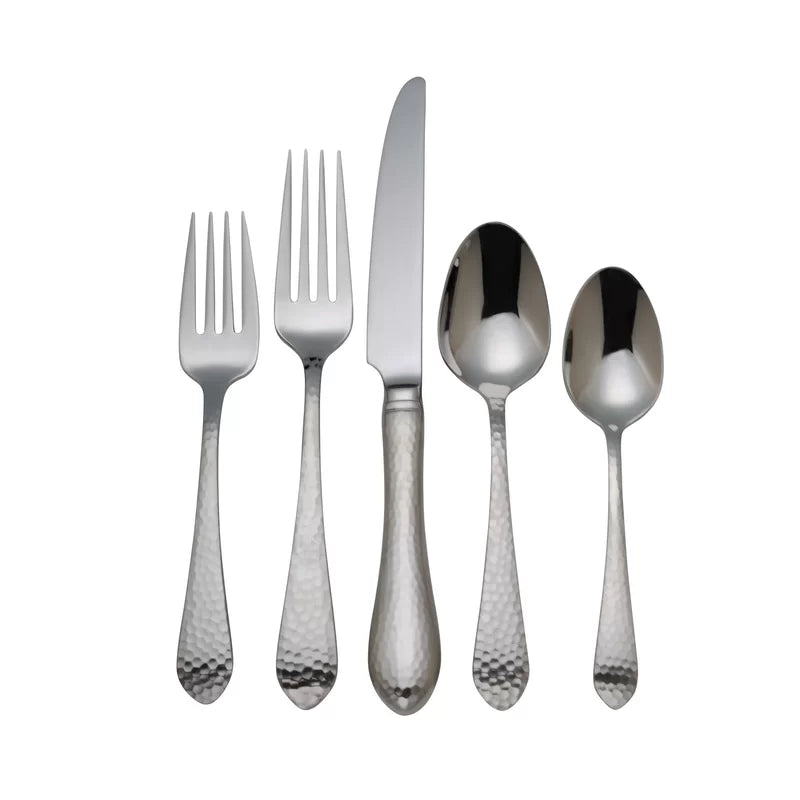 Hammered Antique 5pc Flatware Place Setting