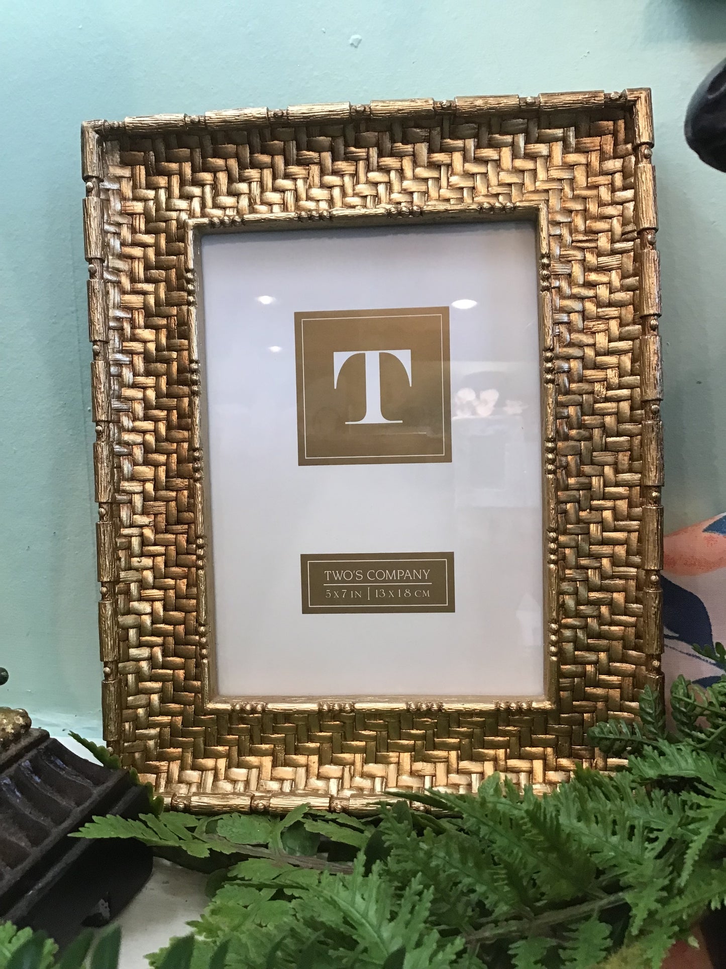 gold basketweave 5x7 frame