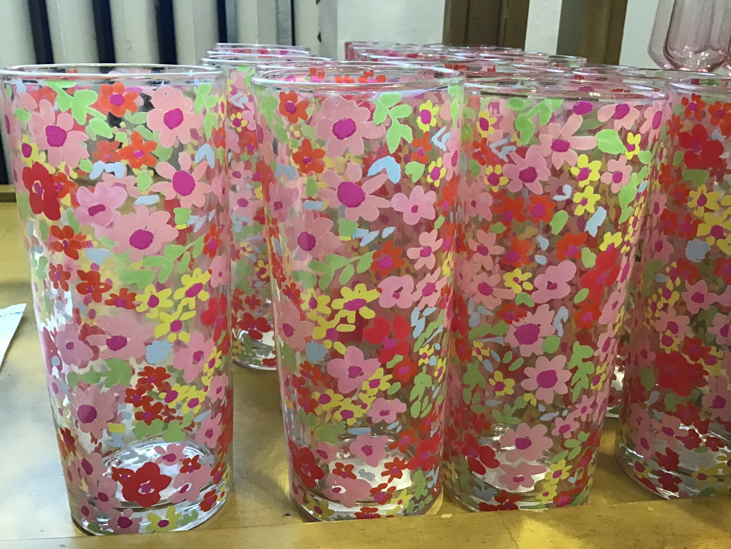 floral tall highball