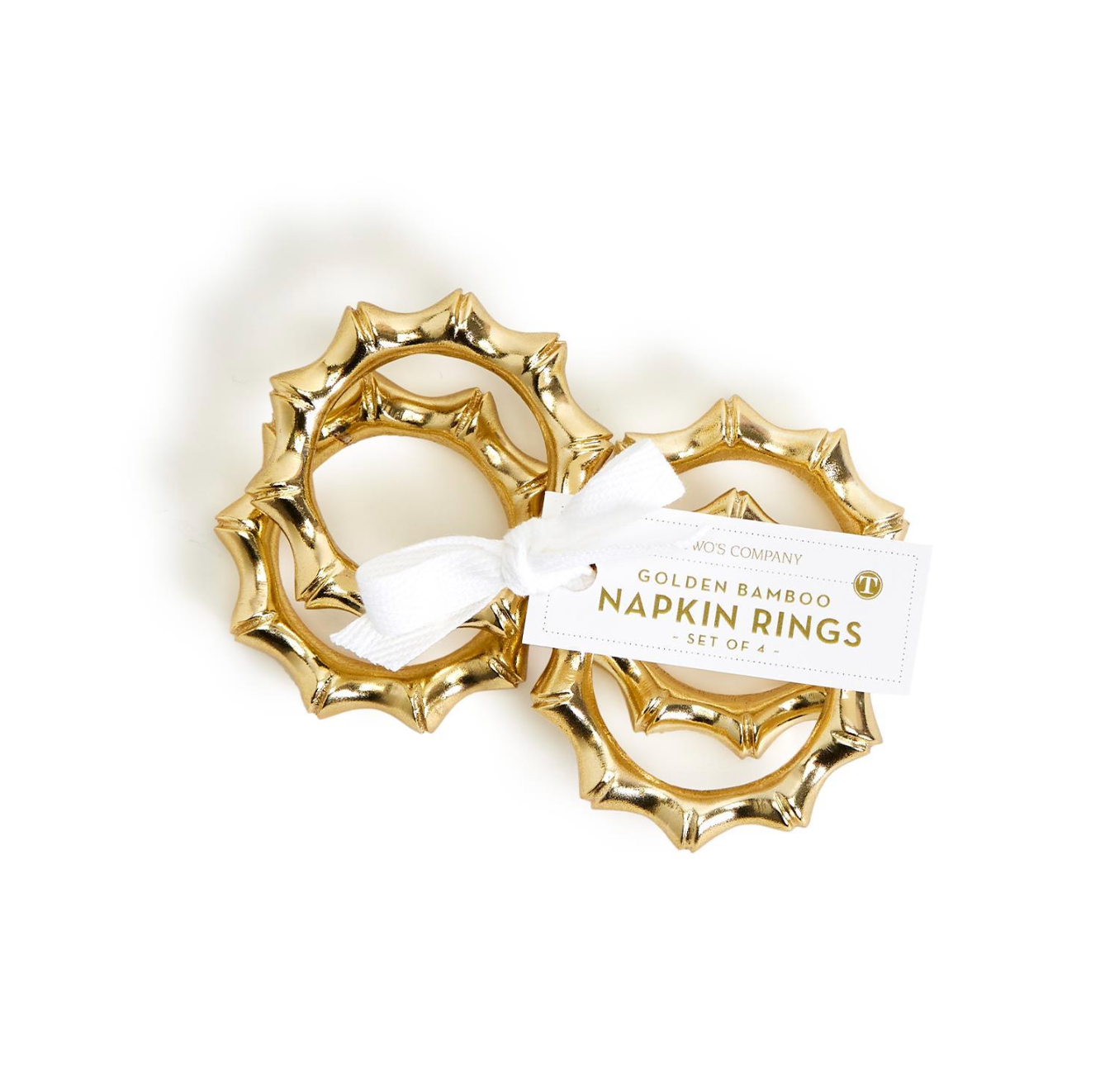 Golden Bamboo Set of 4 Napkin Rings