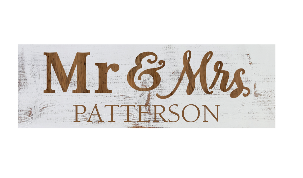 Mr & Mrs Wood Sign