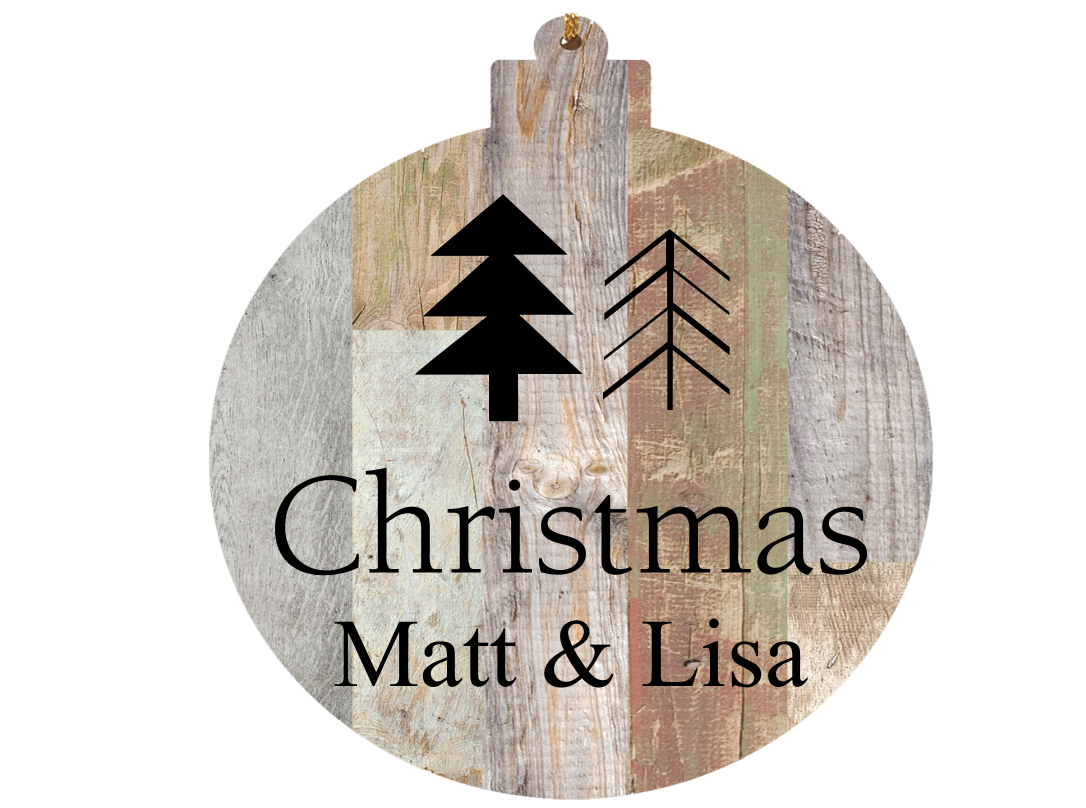 Light Faux Wood Ornament