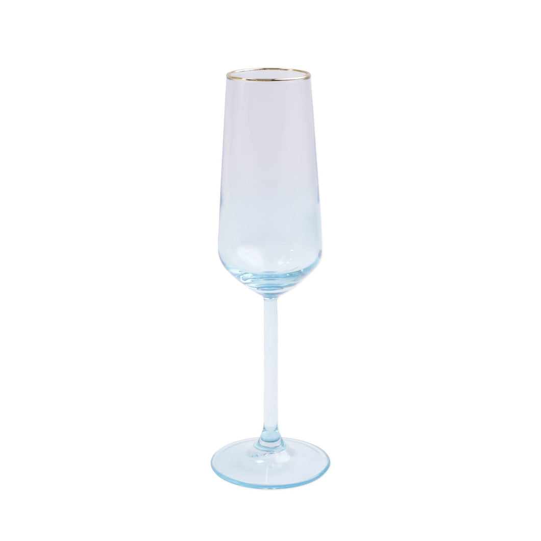 Turquoise Rainbow Champagne Flute