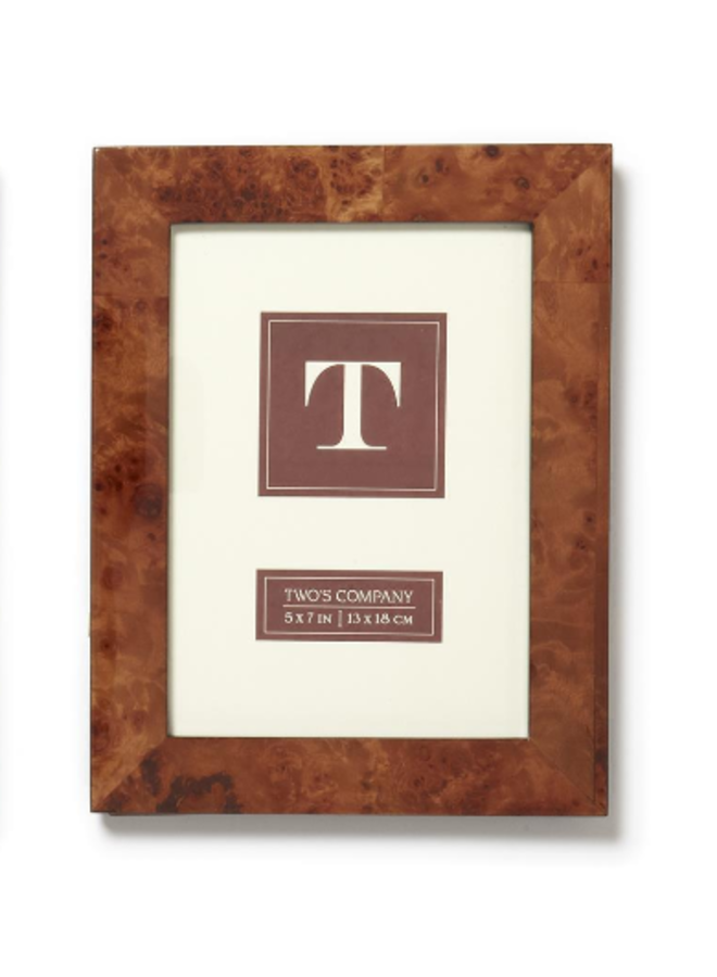 Twos Burled Wood Frame 8x10