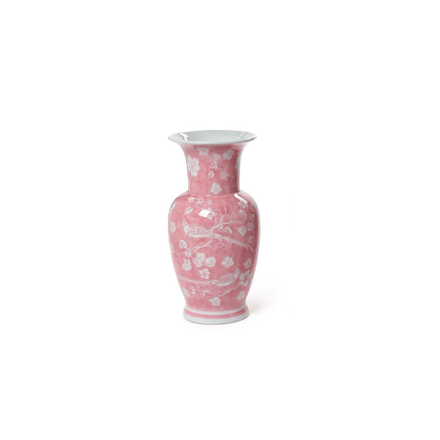 Pink & White Vase Fluted