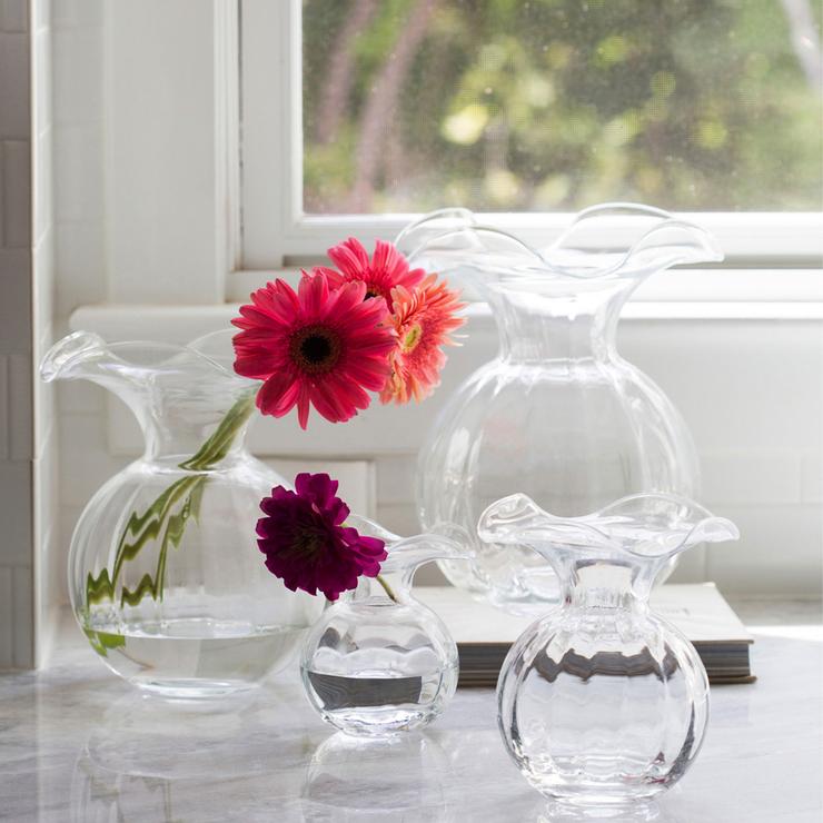 Hibiscus Clear Ruffle Vase