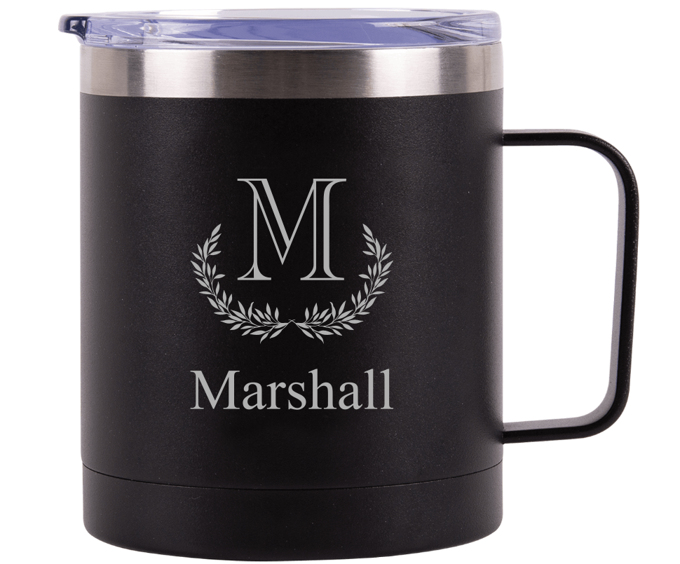 Black Tumbler w/ Handle, 12 oz.