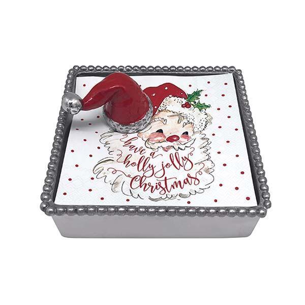 Red Santa Hat Beaded Napkin Box