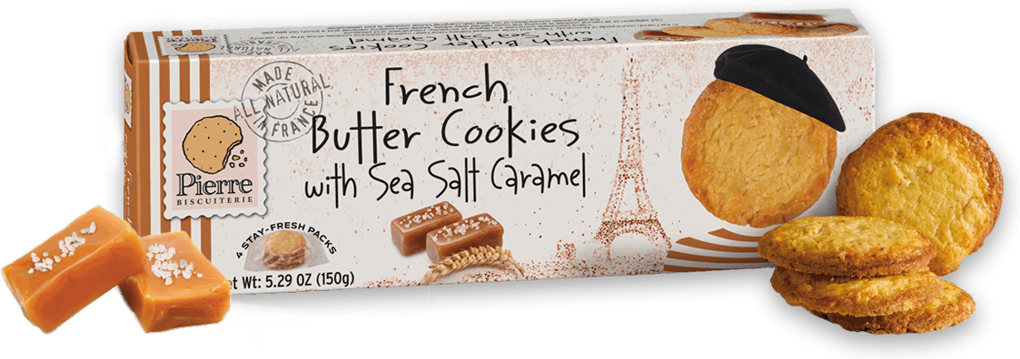 French Butter Cookies With Sea Salt Caramel
