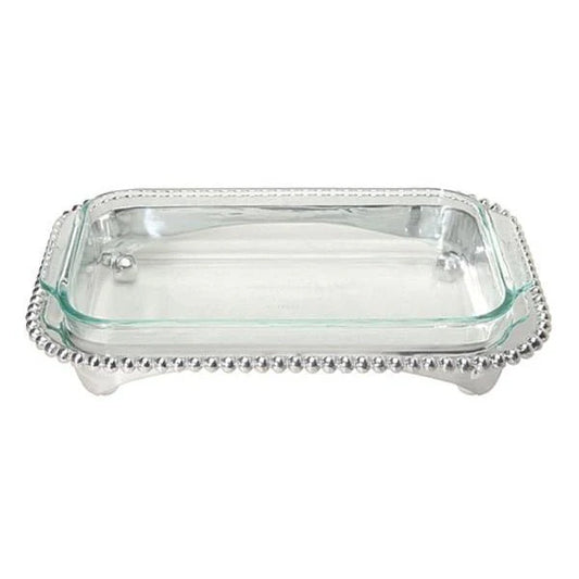 Pearled Oblong Casserole Caddy with 3-Quart Pyrex