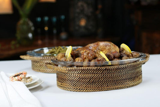 Oval Casserole Basket with Anchor Roaster