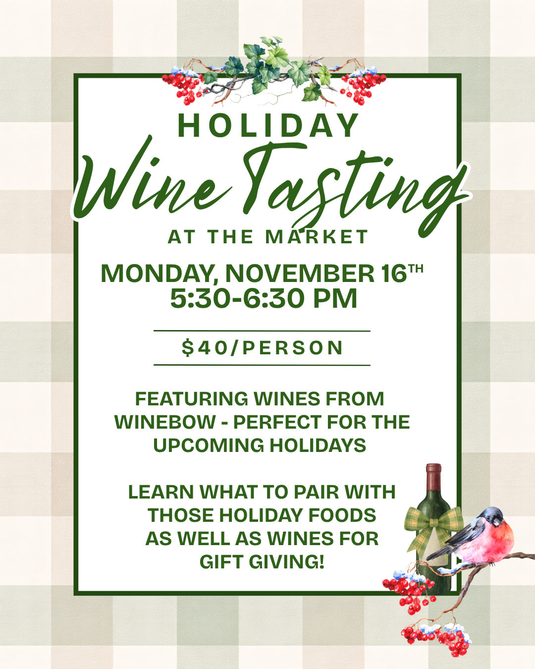 Holiday Wine Tasting