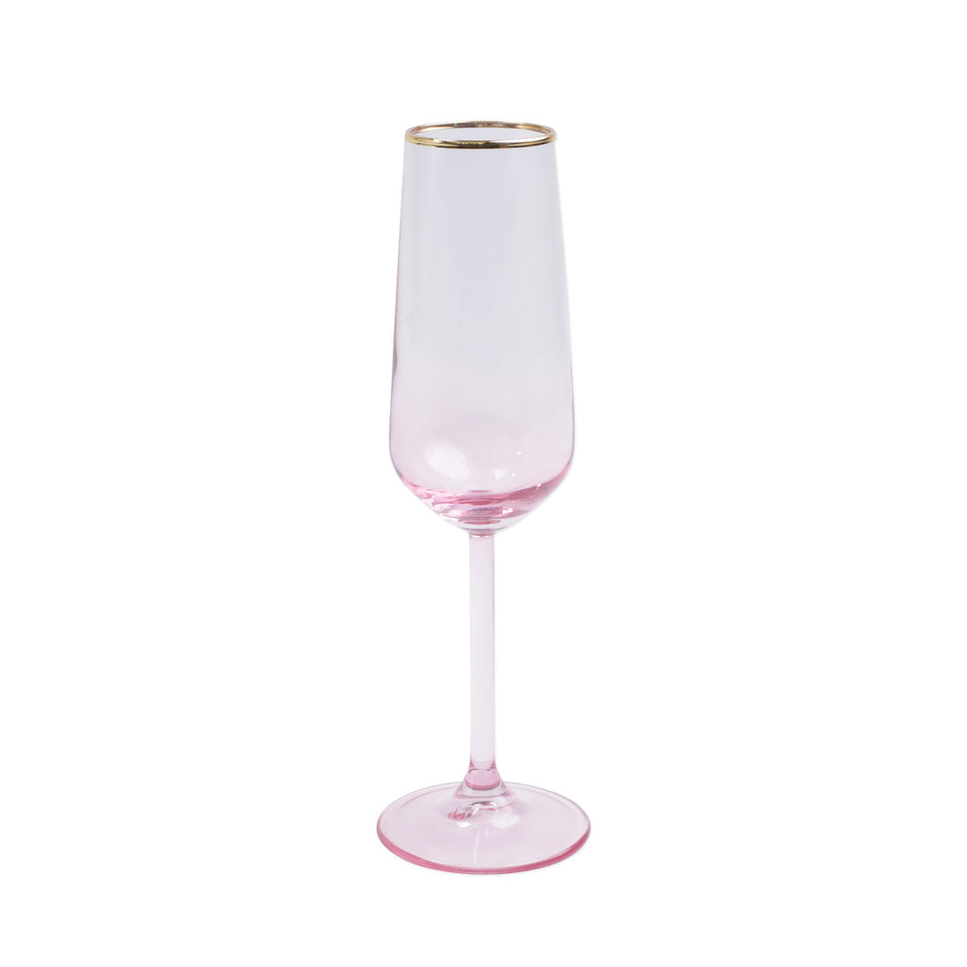 Pink Rainbow Champagne Flute