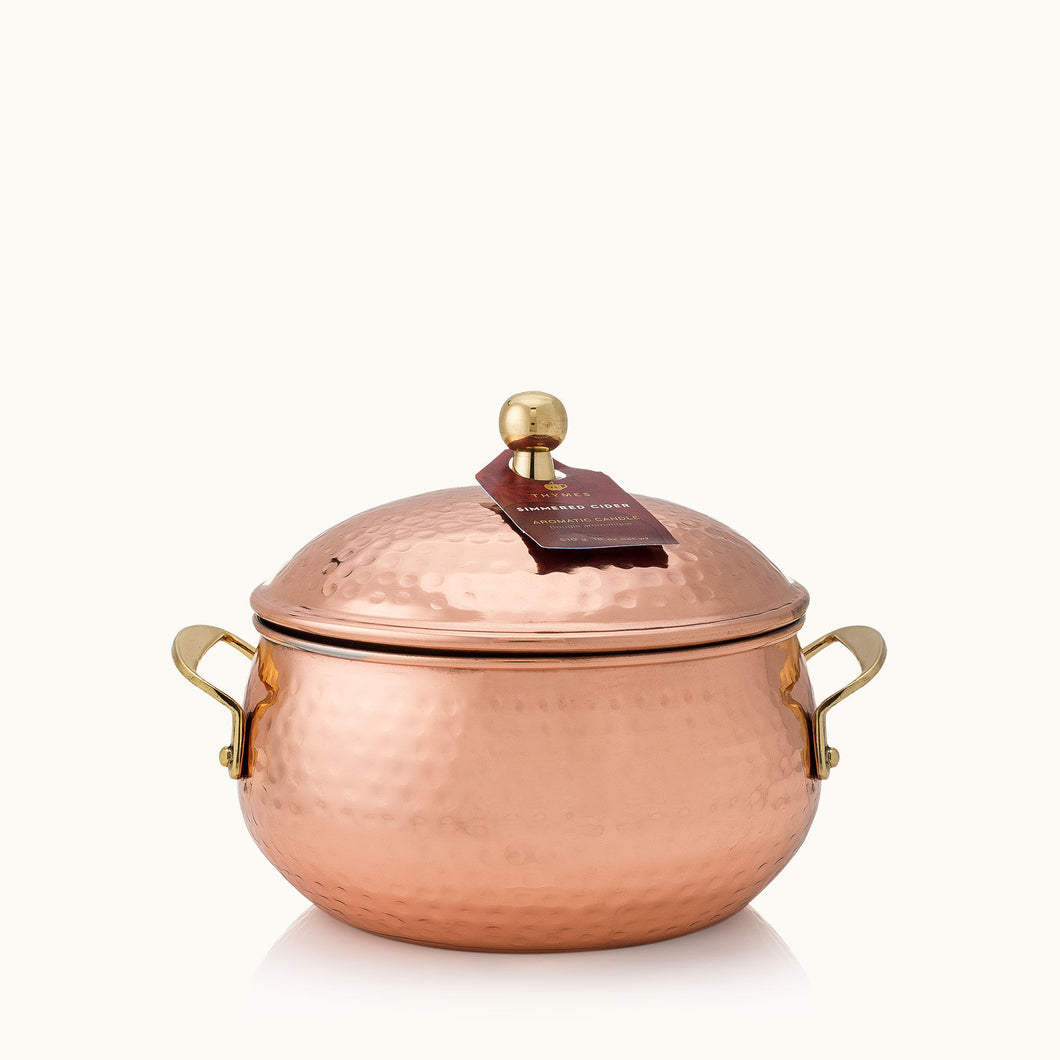Thymes Simmered Cider Copper Pot 3 wick candle