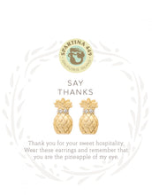 Load image into Gallery viewer, SEA LA VIE STUD SAY THANKS EARRINGS~gold
