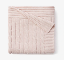 Load image into Gallery viewer, Pink Cable Knit Baby Blanket
