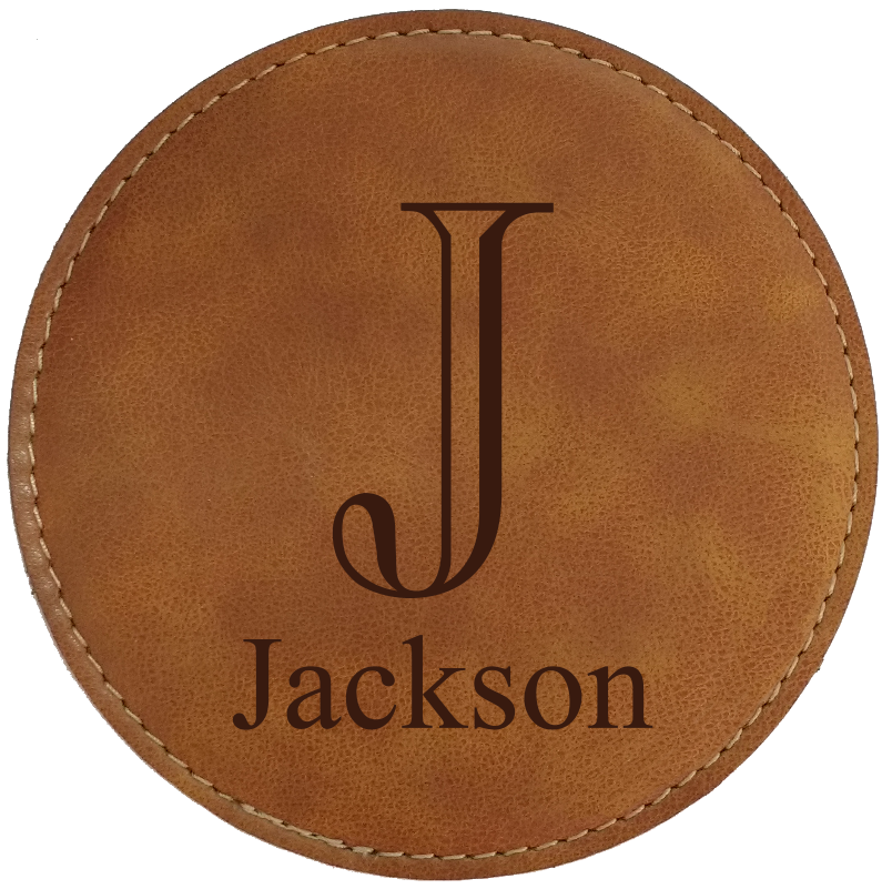Round Faux Leather Coasters