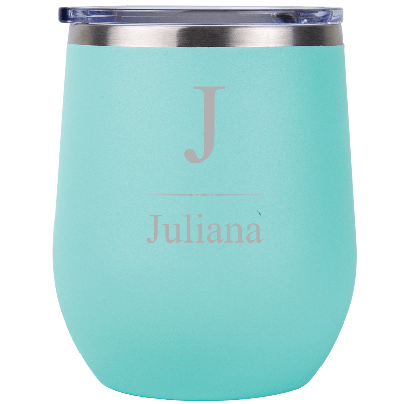 Teal Stemless Tumbler Laser Engraving